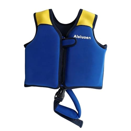Alsiuoen Toddler Swim Vest Kids,Kids Swim Vest with Adjustable Crotch Strap,Boys Girls Swimming Jacket Swimwear Training Vest for Boys Girls