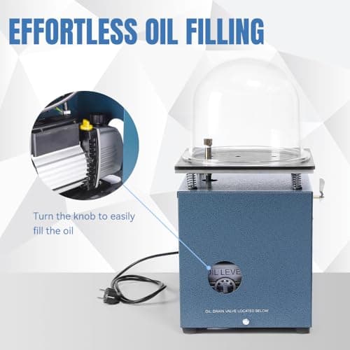 lakimi Vacuum Investing Casting Machine 2L - Vacuum Machine with 3 CFM Pump & Bell Jar for Jewelry Casting Molds Processing CM01 110V，LK-CM01 - Thumbnail 5