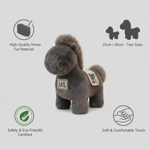 LXYUNKJ 2026 Year of The Horse Stuffed Animals Plush Soft Plushie Toys - Mascot Doll Toys Zodiac Decor, Super Cute Plush Soft Toy for Adults, Kids and Families Gifts (16" Wū Zhuī) - Thumbnail 2