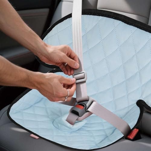 MOOB Waterproof Car Seat Protector - Potty Training Liner for Baby & Toddler, Machine Washable Piddle Pad with Anti-Slip Backing, Universal Fit for Infant Car Seat & Stroller (Purple) - Thumbnail 6