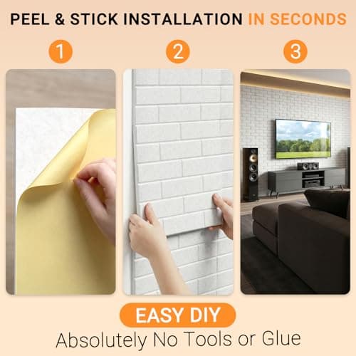 15 Pack Brick Acoustic Panels with Self Adhesive, 12" x 12" x 0.4" High Density Sound Absorbing Foam Panels for Walls, Noise Reduction for Home Studio & Office – White - Thumbnail 6