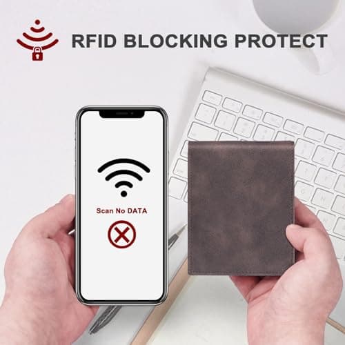 Chelmon Slim Wallet for Men ID Window with RFID Blocking Front Pocket Minimalist Bifold Bussiness Card Holder Gift for Men - Thumbnail 4