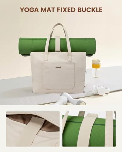 LOVEVOOK Tote Bag for Women, Work Tote with Laptop Compartment for Nurse Travel Commuter, Gym Tote Purse with Yoga Mat Strap - Thumbnail 2