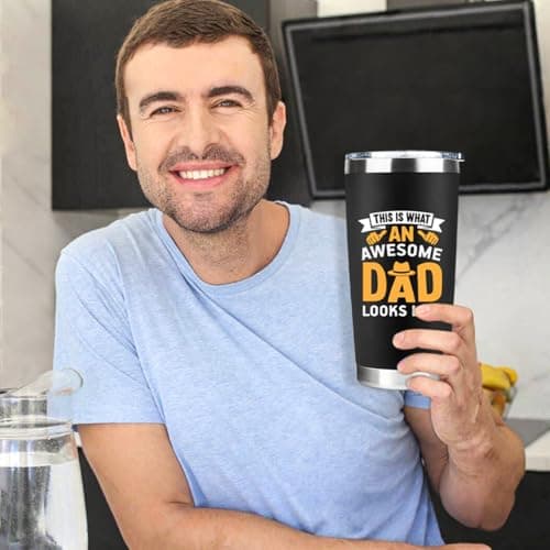 YXOTJHS Gifts For Dad, Cups Tumbler - Fathers Day Dad Gifts From Daughter Son Wife - Birthday, Father's Day, Christmas - Cool Funny Gift For Dads - Thumbnail 2
