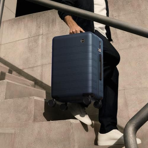 DTA Nova Lightweight PC Hard Shell Suitcase, 20-inch International Carry On Luggage Airline Approved with TSA Lock, 360 Silent Spinner Wheels- Ideal for Travel Suitcase (Blue, Carry-on 20-Inch) - Thumbnail 3