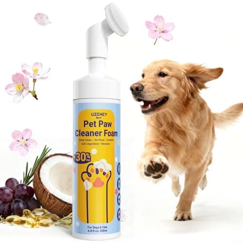 Paw Cleaner for Dogs and Cats, No-Rinse Puppy Paw Washer, Larger 7oz Dog Foaming Foot Cleanser with Scrubber Brush for Dirty Paws, Safe and Hypoallergenic, Dog Essential and Grooming Supplies - Image 1
