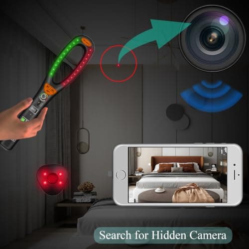 KAXYUYA Hidden Camera Detector RF Bug Detector Camera Finder GPS Tracker Listening Device Detector Personal Privacy Protection Device for Car, Hotel, Meeting, Travel - Thumbnail 2