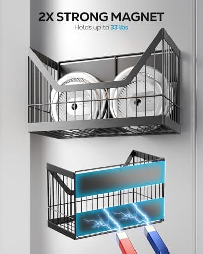 Nieifi Magnetic Laundry Organizer, Onion Potato Storage, Magnetic Fridge Organizer 4 Pack - Fruit & Vegetable Storage Basket with Utensils Racks, Paper Towel Holder for Kitchen, Laundry Room - Thumbnail 4