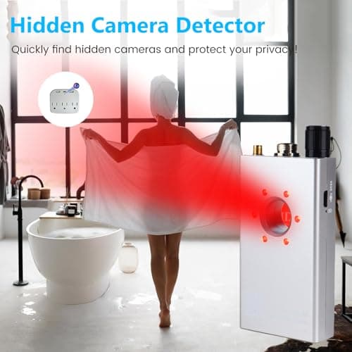 JMDHKK K18+ Hidden Camera Detector, Spy Camera Finder, Bug Detector, Magnetic Field Detector, Listening Device Detector – Privacy Protection Tool for Home, Office, Hotel, and Travel Security(Silver) - Thumbnail 3