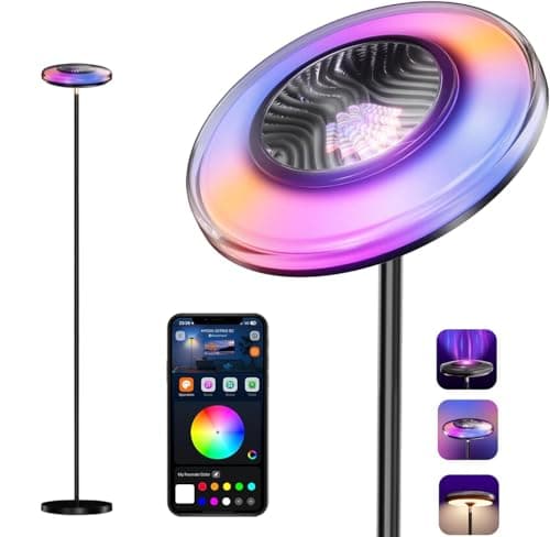 Arsoma Smart Floor Lamp for Living Room, 66.8" RGB+WW Ripple Projector Floor Lamp, 3-in-1 LED Corner Lamp with RGB+IC Side Light & RA90 Reading Light, Dimmable Mood Light with App Control for Bedroom - Image 1