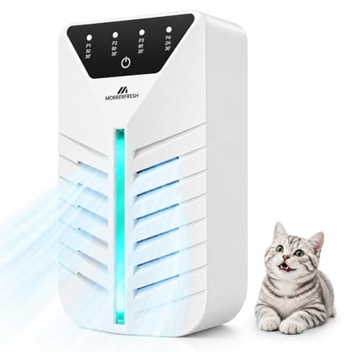 Plug In Air Purifier with Activated Charcoal, Air Ionizers for Home, Cat Litter Deodorizer, Negative Ion Odor Eliminator for for Small Spaces, Pets, Smoke, Bathroom & Bedroom, Mini Air Cleaner (White) - Image 1