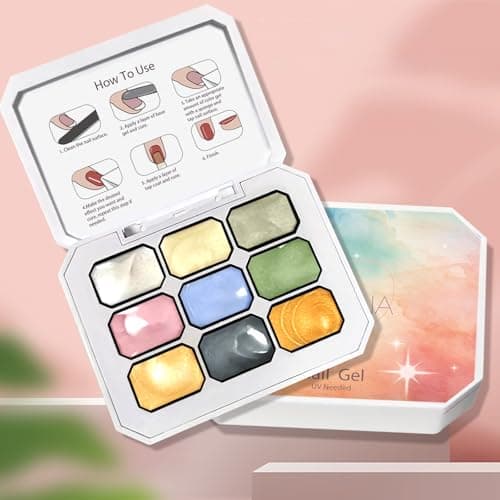 Woobena Pat Pat Gel,9 colors Ombre Gel Nail Polish Gradient Patting Gel Nail Kit for Painting DIY Nail Art No Wipe, Blooming UV/LED Curing with Tweezer and 100Pcs Nail Sponges for Ombre - Thumbnail 3
