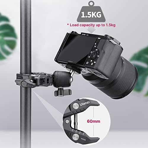 ULANZI R099 Super Clamp Camera Mount with 360° Ballhead for Bike/Bicycle/Motorcycle Handlebar Pole Tripod Tube Crossbar Gimbal Rods Mount for Insta360/GoPro/AKASO/DJI/Phone/DSLR/Light/Monitor - Thumbnail 2
