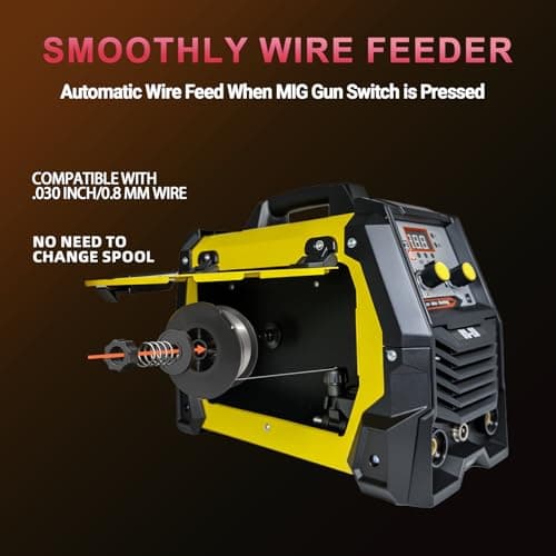 CUBEWAY 250A Gasless Flux Core MIG Welder 110V MIG Welder Flux MIG/Lift TIG/Stick 3 in 1 Welding Machine IGBT DC Inverter with Digital Display & Synergic Control - Thumbnail 5
