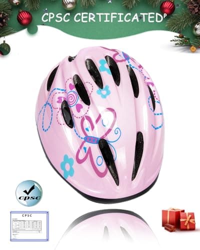 Girl Helmet for Bike,Kids Bike Pink Helmet for Girls Approximately Ages 3-10 Years Adjuastable and Multi-Sport, from Toddler to Kids CPSC Certicated - Thumbnail 2