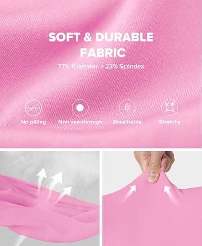 BRXL Flare Leggings for Women V Cross Over High Waisted Wide Leg Yoga Pants Bell Bottom Gym Workout Pants Tummy Control Pink XS - Thumbnail 5