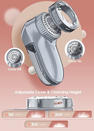 Bymore Fabric Shaver Lint Shaver for Clothes, Dual Power Lint Remover with Battery or Corded Use, Portable Sweater Shaver for Clothing, Furniture & Travel - Thumbnail 4