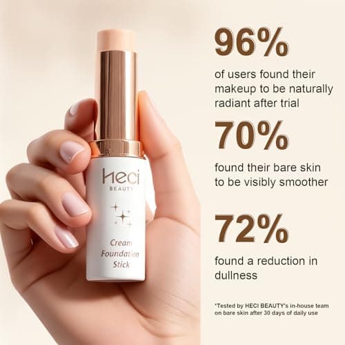 HECI BEAUTY Skin Tint Foundation Stick, Balm to Cream Foundation with Light to Medium Coverage, Infused with Hydrating Ingredients, Porcelain, 0.25 oz - Thumbnail 3