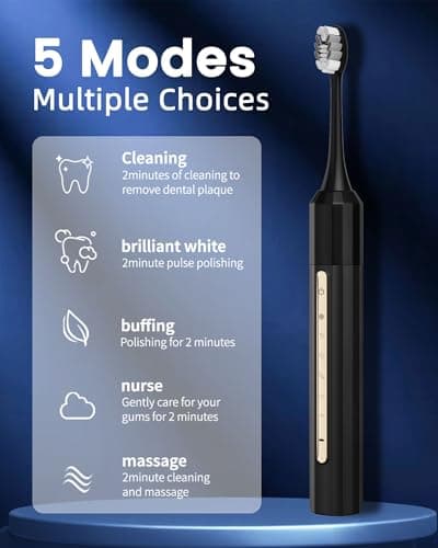 Lumivoid Water Flosser and Electric Toothbrush Combo,2-1 Oral Clean Kit, 5-Speed Sonic Electric Toothbrush & 4-Speed Portable Water Flosser to Clean Teeth and Protect Gum Health, IPX7 (White-Set) - Thumbnail 6