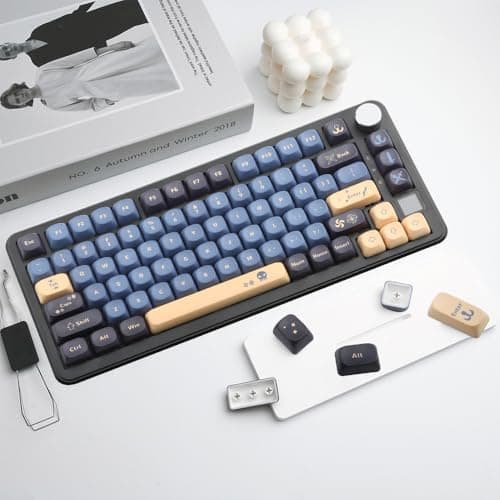 AKepopery MOA PBT Keycaps, Custom Keyboard Keycaps 60 65 75 100 Percent, 5 Side Dye Sublimation,134 Keys Set for Cherry Gateron MX Switches Mechanical Keyboard Sword Blue - Thumbnail 3