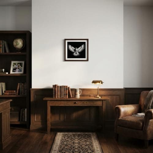 Moonow7 Majestic Hawk Wall Art Prints, Black and White Wildlife Posters, Bird of Prey Decor, Living Room Artwork, Office Wall Accents, Bold Nature Home Decor, Unframed Size 30x30 cm / 12x12″ - Thumbnail 5