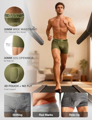 gagli Mens Underwear Pack, Breathable Boxer Briefs Moisture Wicking & Quick Dry & No Ride Up, Athletic Underwear with ComfortFlexible Waistband - Thumbnail 3