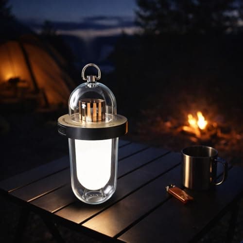 AUGE LIGHT Vintage Camping Lantern Rechargeable, LED Camping Light with Flickering Flame Effect, IP54 Waterproof Outdoor Camping Lamp for Patio, Porch, Garden Decor - Thumbnail 5