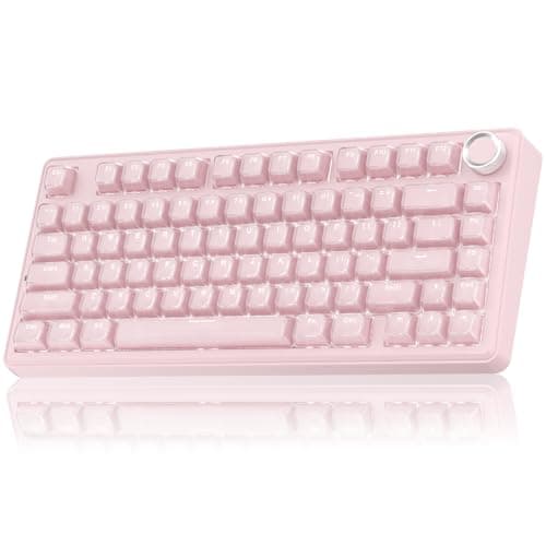 SOLAKAKA A75 Wireless Gaming Keyboard with Multifunction Knob, BT5.0/2.4GHz/USB-C, 75% Mechanical Keyboard, Hot-Swappable, Gasket Creamy Keyboard with RGB Backlit, Crystal Keycaps, for PC/Mac/PC - Image 1