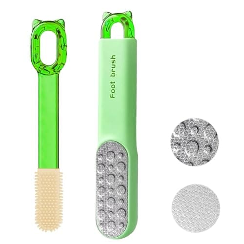 VISDOLL Double-Sided Stainless Steel Foot File, Foot Callus Remover & Foot Scrubber, Professional Pedicure Tool for Dry & Wet Feet, Safe Hard Skin Remover for Sensitive Feet, Green (Ergonomic Grip)
