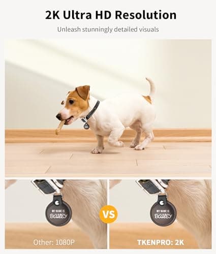 TKENPRO 2K Pet Camera Treat Dispenser, 360°View Dog Camera with Phone App, 5G&2.4G WiFi 2-Way Talk Pet Cam Indoor for Cats Remote Treat Tossing, Motion Alerts, Auto Tracking - Thumbnail 3