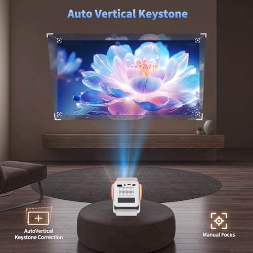 Mini Projector,Portable projector with wifi and bluetooth,Outdoor projector Can Be Powered By Power Bank,Small Movie Projector,180° Rotatable,Andriod 13,Built-in App,Auto Keystone,Dess T1(Blue) - Thumbnail 6