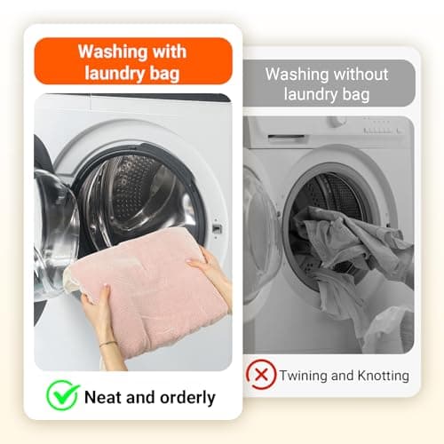 6Pcs Organic Cotton Mesh Laundry Bags for Delicates, Durable Mesh Wash Bags, Sturdy Zipper Laundry Bag for Underwear, Clothes, Shoes, Socks, (3 Large, 3 Medium) - Thumbnail 2