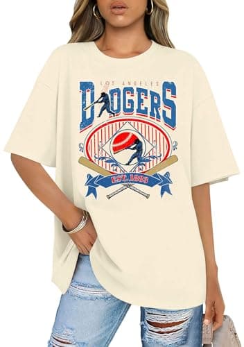 Baseball Shirts Women Oversized Baseball Team Graphic Tshirt Game Day Mom Shirt Funny Baseball Fan Tee Casual Tops - Image 1