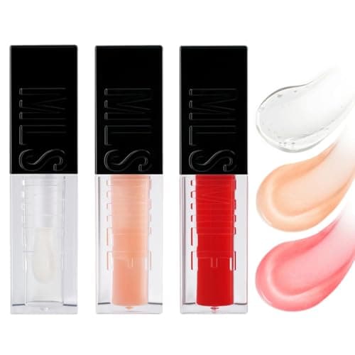 Lip Oil Set – Hydrating Lip Gloss, Non-Sticky Clear Lip Oil for Shiny & Moisturized Lips | Glossy, Tinted Lip Care, Plumping Lip Oils | Gift for Women & Girls 3pcs (Set A) - Image 1