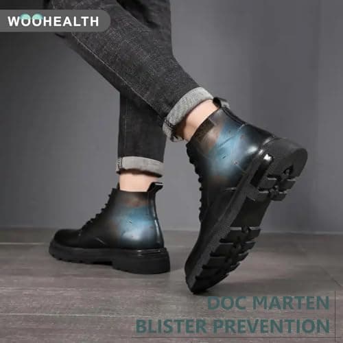 WOOHEALTH Silicone Heel Protectors for Cracked Heels, Gel Blister Prevention for Boots, Gel Heel Cups for Plantar Fasciitis for Men and Women's Heel Pain Relif (2Pairs-Light Blue) - Thumbnail 6
