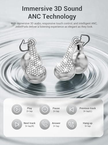FUNNYEAH JewelPods C01 Pro Open Ear Headphones, SLV - Thumbnail 6