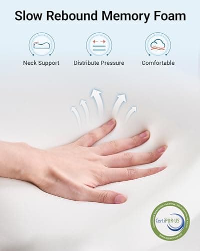 Elviros CPAP Pillow for Side Sleeping, Sleep Apnea Memory Foam Pillow for All CPAP Masks Users to Reduce Air Leaks & Masks Pressure, Adjustable Height with Cooling Breathable Cover - Thumbnail 5