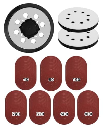 KeeTidy Sander Replacement Pad for Dewalt, 5-Inch 8 Holes Hook and Loop Aluminum Alloy Orbital Sander Replacement Pad for DWE6421/6421K, DWE6423/6423K, DCW210B, DWE64233, N329079,1+2+70 Pack