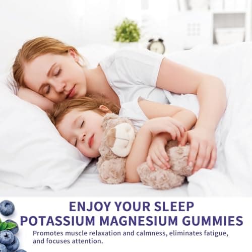 2 Pack Potassium Magnesium Gummies, Sugar-Free Potassium Gummies with Magnesium Glycinate 500mg Chewable Potassium Magnesium Supplements with Calcium, Zinc & Vitamins to Support Leg Muscle Relaxation - Thumbnail 5
