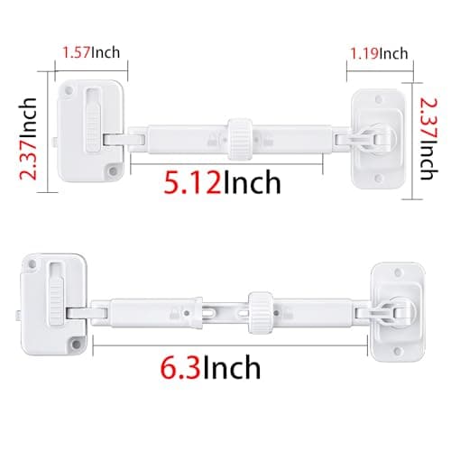 Bstsilver 2-Pack Child Proof Door Finger Pinch Guard, Baby Door Stopper& Door Latch, Adjustable Door Lever Handle for Pet Cat Dog Chicken Coop, Window Safety Locks for Toddlers, Easy Adhesive/Drill - Thumbnail 2