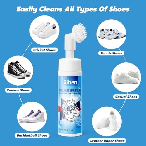 Gihen Shoe Cleaner Kits (9.17 oz), Water-Free Foam Shoe Cleaner with Shoe Brush and Shoe Cloth, Sneaker Care - Thumbnail 4