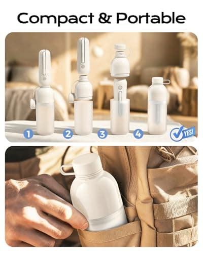 ESSAGER Portable Bidet for Travel, Foldable & Rechargeable Handheld Sprayer–Waterproof with 2 Pressure Modes, 350ml Expandable Bottle for Women, Men, Baby, Postpartum & Personal Hygiene(White) - Thumbnail 5