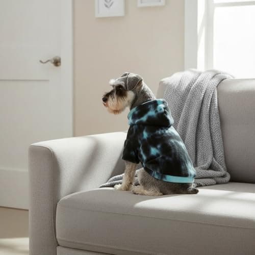 Mklhgty Tie Dye Dog Hoodie, Winter Coat for Small Dogs - Ultra-Soft Adjustable Warm Hood, Breathable Comfort Fabric for Daily Use - Thumbnail 6