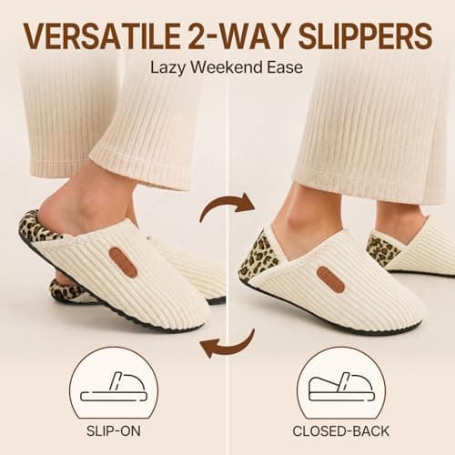 ATHMILE House Slippers for Women Men Indoor House Shoes Travel Bedroom - Thumbnail 4