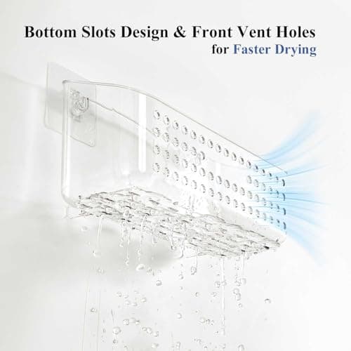 Eunion Bath Toy Storage 2 Packs, Large Bath Toy Holder, Quick Dry Bathtub Toys Organizer, Shower Caddy Shower Organizer for Bathroom Storage, No Drill Shelves Basket, Drainable, Clear White - Thumbnail 3