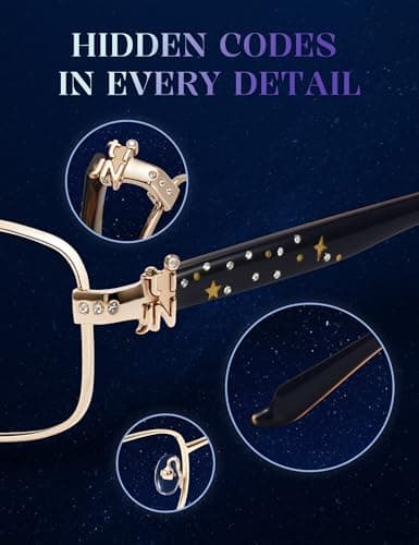 TIJN Blue Light Blocking Glasses for Woman Men, Square Acetate Metal Frame Eye Glasses for Cosplay & Anime Girl, Rin - Thumbnail 5