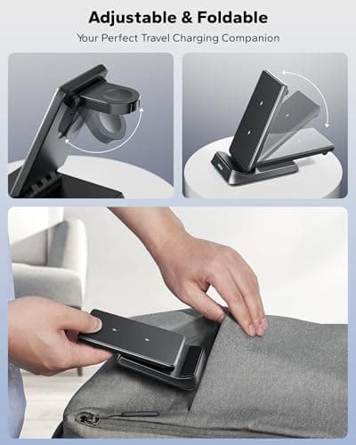 KPON 3 in 1 Charging Station for Samsung, Wireless Charger for Thick Cases, Foldable Phone and Watch Charger Stand for Galaxy S26/S25/S25 Ultra/S24/Z Fold/Android Devices, Galaxy Watch and Earbuds - Thumbnail 3