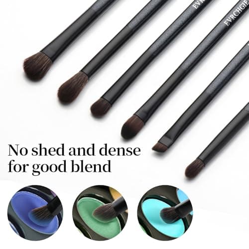 Eye Makeup Brush Set, 6 Pcs Professional Blending Eyeshadow Makeup Brushes for Concealer Eyebrows Eyeliner, Soft Hairs & Wood Handle…… (black 6pcs) - Thumbnail 4