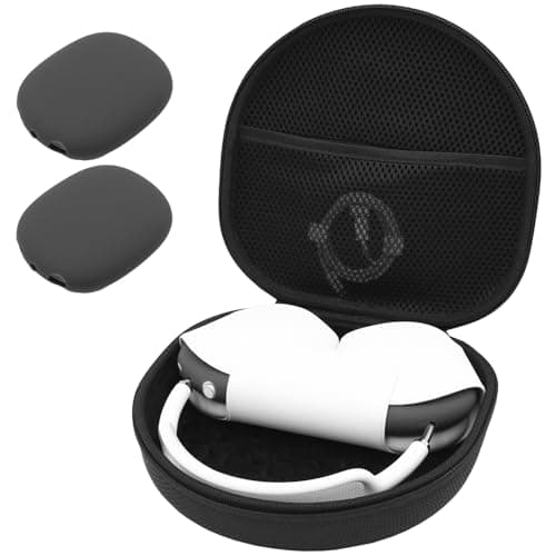 ProCase Hard Case for Apple AirPods Max & AirPods Max 2, Travel Protective Carrying Case with Silicone Ear Cushion Covers, Shockproof EVA Shell with Soft Lining & Accessory Pocket - Black - Image 1