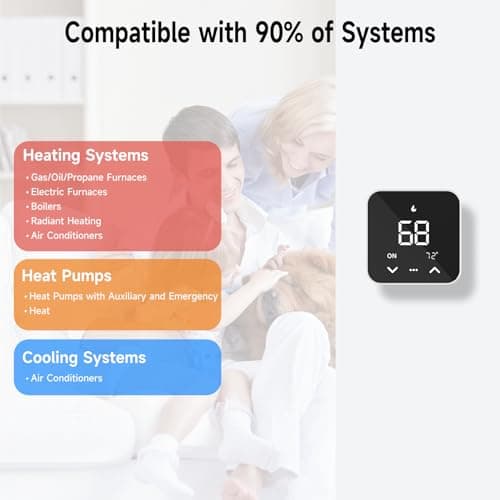 Smart Thermostat for House, WiFi Programmable Thermostat, Compatible with Alexa and Google Assistant, Remote Control Tuya/Smart Life, 𝗖-𝗪𝗶𝗿𝗲 𝗥𝗲𝗾𝘂𝗶𝗿𝗲𝗱 (Black) - Thumbnail 6